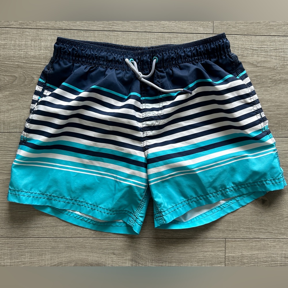 Sundek Blue Striped Swim Trunks Boys 14 | Retro Surfwear